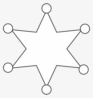 Sheriff Star Black And White - Silhouette Cowboy Head