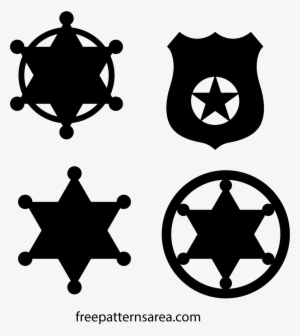 Printable Sheriff Star Badge Templates Set - Bullet And Numbering Icon