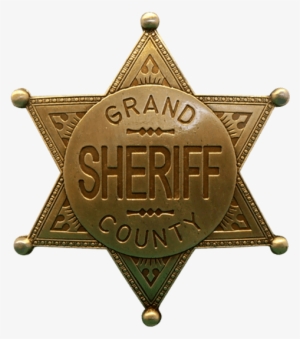 Brass Grand County Sheriff Badge - Estrella Del Sheriff Vector