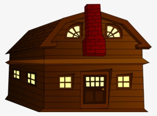 Creepy Clipart Cabin - Wood House Cartoon Png