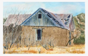 Watercolor On Paper - Barn