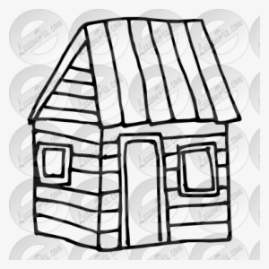 19 Log Cabin Vector Black And White Library Black And - Clip Art