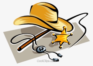 Cowboy Hat With Sheriff Badge Royalty Free Vector Clip - Western Clip Art