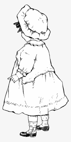 Clipart Vintage Girl Png - Illustration