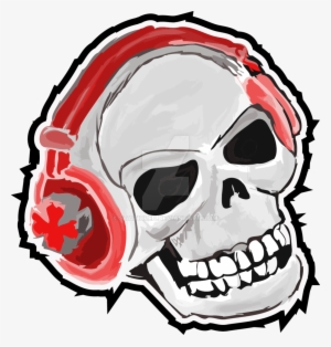 Headphone By Staticred On Deviantart - Skull With Red Headphones