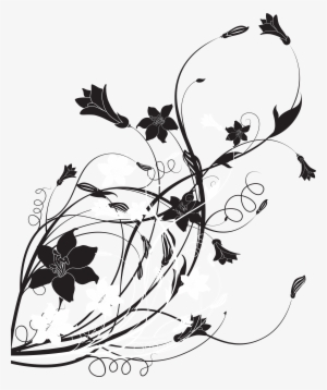 Black White Floral Decoration Png Clip Gallery