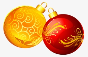 Christmas Yellow Red Ornaments Png Clipart - Red And Yellow Ornaments