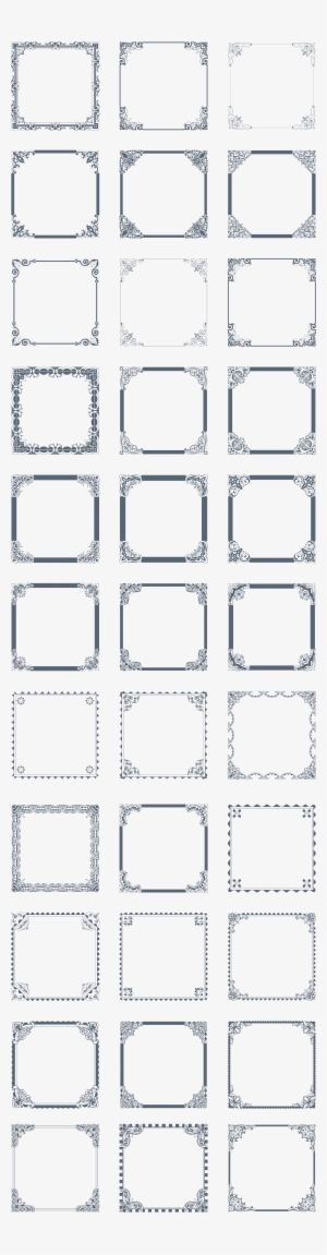 Preview All The Vintage Vector Borders, Carefully Traced - Monochrome