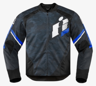 Mens Icon Blue Textile Overlord Primary Motorcycle - Icon Overlord Primary Jacket