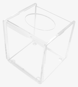 Clear Square Tissue Box - Circle