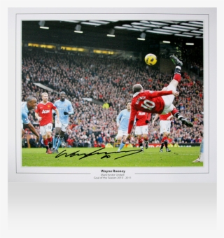 Wayne Rooney Signed Manchester United Photo - Wayne Rooney Goal Man City
