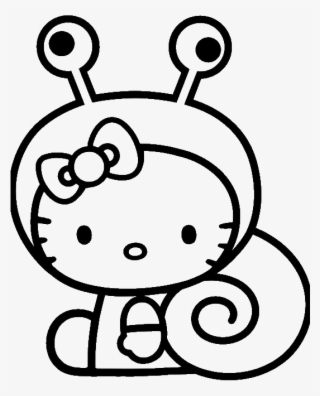 Clip Black And White Download Hello Kitty Was Wearing - Hello Kitty Snail Coloring Page