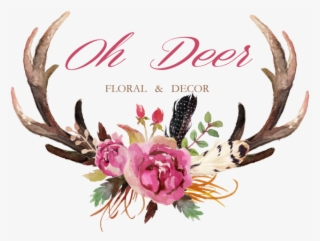 Antlers With Flowers Png Jpg Freeuse Download - Antlers And Flowers Clipart