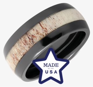 Black Zirconium Antler Ring - Antler