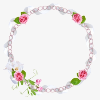 Mq Pink Rose Chains Frame Frames Border Borders - Marcos Con Flores Mexicanas
