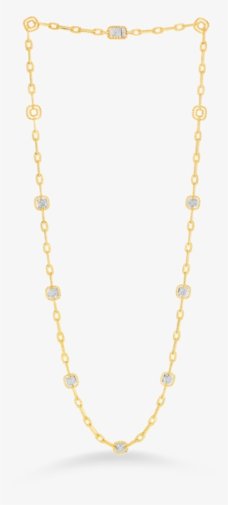 Roberto Coin Necklace With 7 Square Diamond Stations - Necklace