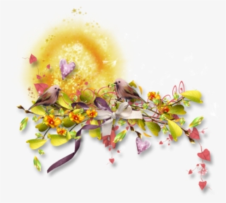 Oiseau Sur Une Branche Fleurie - Floral Design