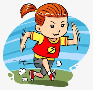 Cartoon Clip Art Girl Transprent Png Free - Running Cartoon