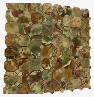 Multi Green Onyx 3” Octagon Mosaic Tiles - Floor