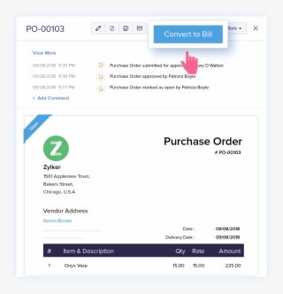 Convert Purchase Orders Into Bills - Invoice