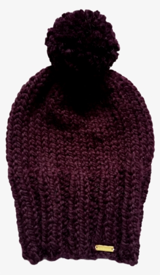 Slouchy Knit Pom Pom Hat - Hat