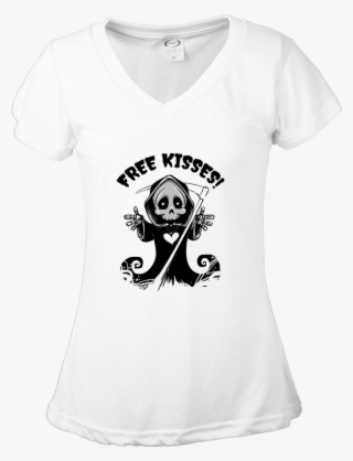 Free Kisses T-shirt - Niedlicher Grimmiger Sensenmann Halloween Keramik Ornament