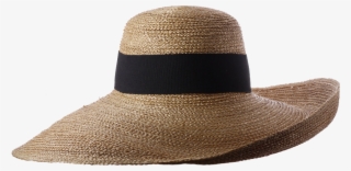 Natural Milan Hat With Large Up-brim And Black Grosgrain - Costume Hat