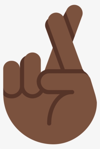 Open - Black Fingers Crossed Emoji