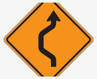 Curve Clipart Double Line - Yellow Diamond Double Reverse Curve Signs