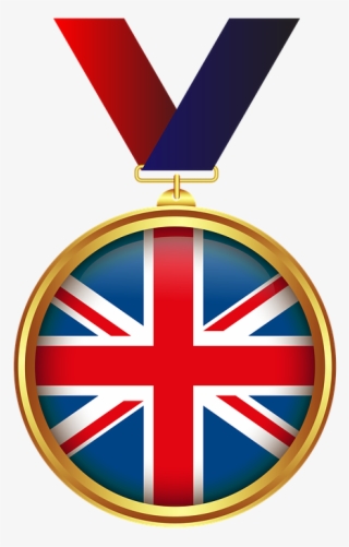 Medal, Gold, Tape, Transparent Background, Decoration - British Flag