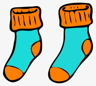 Turquoise Orange Sock Clip Art - Socks Clipart
