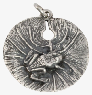Retired Sterling Silver Frog On Lily Pad Pendant By - Locket