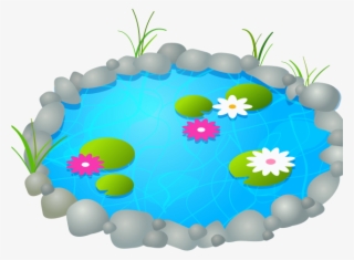 Lily Pad Clipart Pond Life - Flower Pond Clipart Black And White