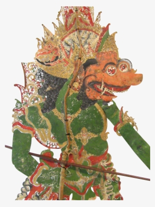 34' Antique 1850 Java Theater Leather Shadow Puppet - Illustration