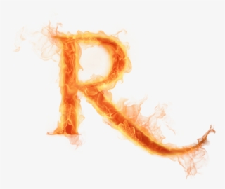 R Fire Png Jpg Black And White Stock - Fire Letter R Png