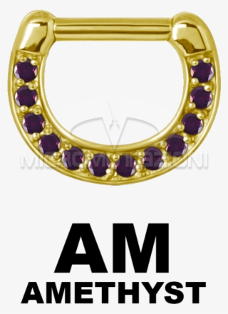 Zircon Steel Jewelled Septum Clicker With Cubic Zirconia - Surgical Stainless Steel