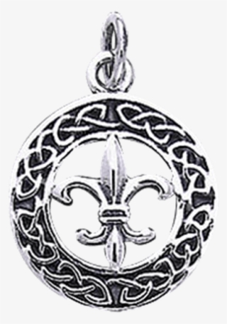 Celtic Knotwork Fleur De Lis Charm - Pendant