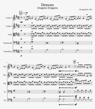 Demons Sheet Music For Violin, Viola, Cello, Contrabass - Sheet Music