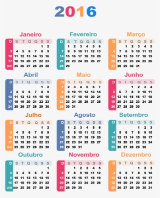 Calendário 2016 Png - Calendar 2020 Week Start On Monday