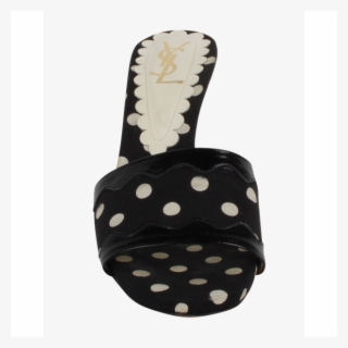 Yves Saint Laurent Black & White Sandals 2 Thumbnail - Polka Dot