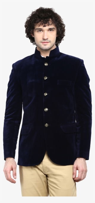 Blue Velvet Jodhpuri Suit