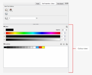 In The Colour View, Select A Colour From The Palette - Jpeg