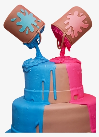 Paint Cans Cake - Paint Can Gender Reveal Cake