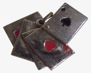 Sterling Enamel Deck Of Cards Slider Charm 4 Aces & - Earrings