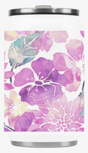 Pastel Watercolor Flower Pattern Stainless Steel Vacuum