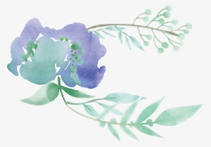 Green Watercolor Painting Flower Mentha Spicata - Green Flower Watercolor Png