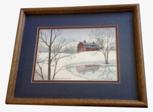 Maureen Frommelt, Barn Reflection, Landscape Watercolor - Watercolor Painting