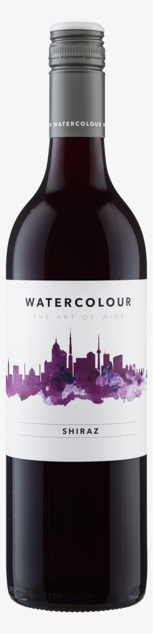 Watercolour Shiraz - Watercolour Wine Bottle Png