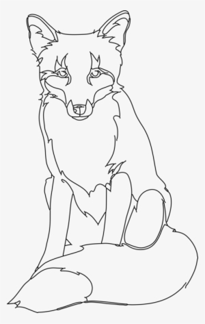 Drawing Gray Wolf Line Art Coloring Book Fox - Fox Line Art