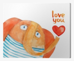 Orange Elephant In Striped Shirt With Balloons - Birthday